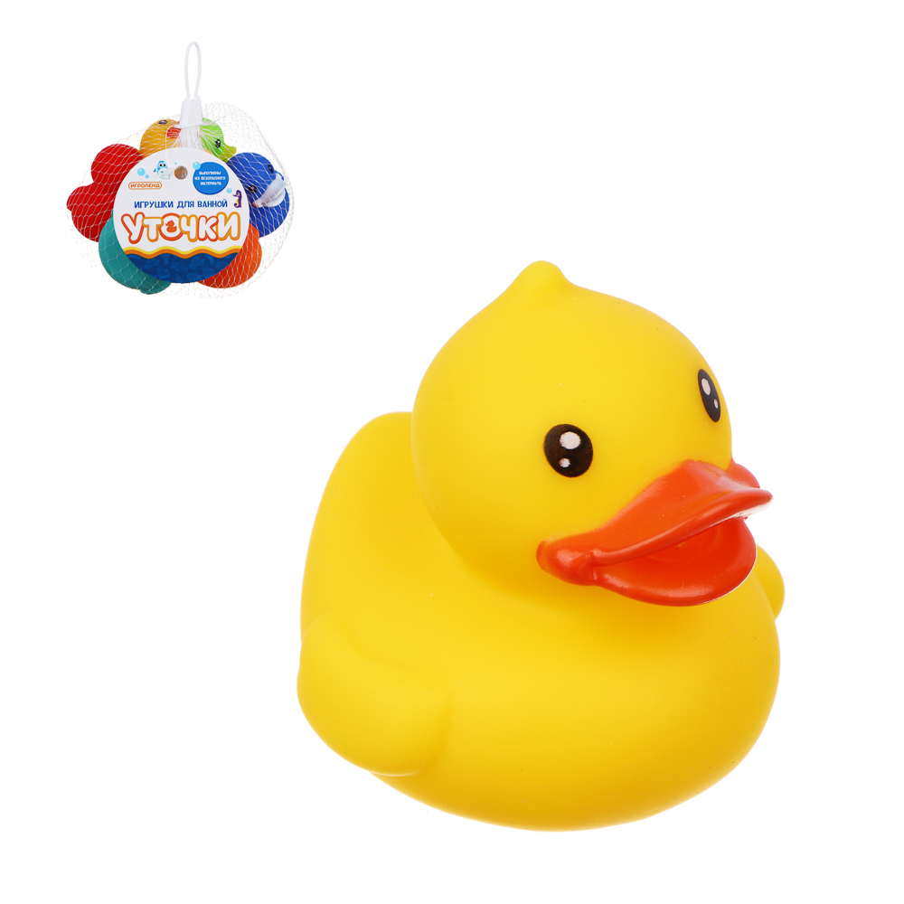 ИГРОЛЕНД Игрушки для ванной "Уточки", 12х11х9см, резина, арт.№ 274-256