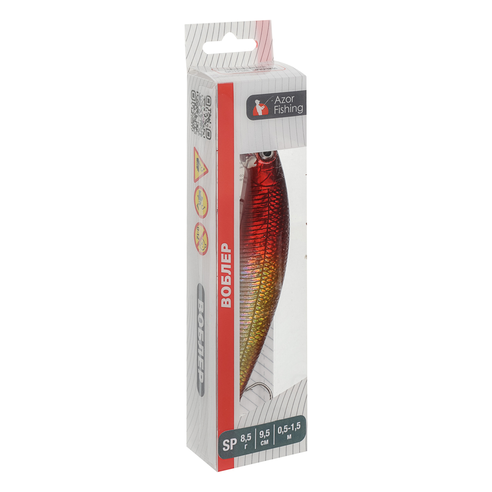 Воблер "Фэт Минноу" тм AZOR FISHING, SS, 8,5 гр, 95мм, 0,5-1,5м, 5 цветов, арт.№ 145-144