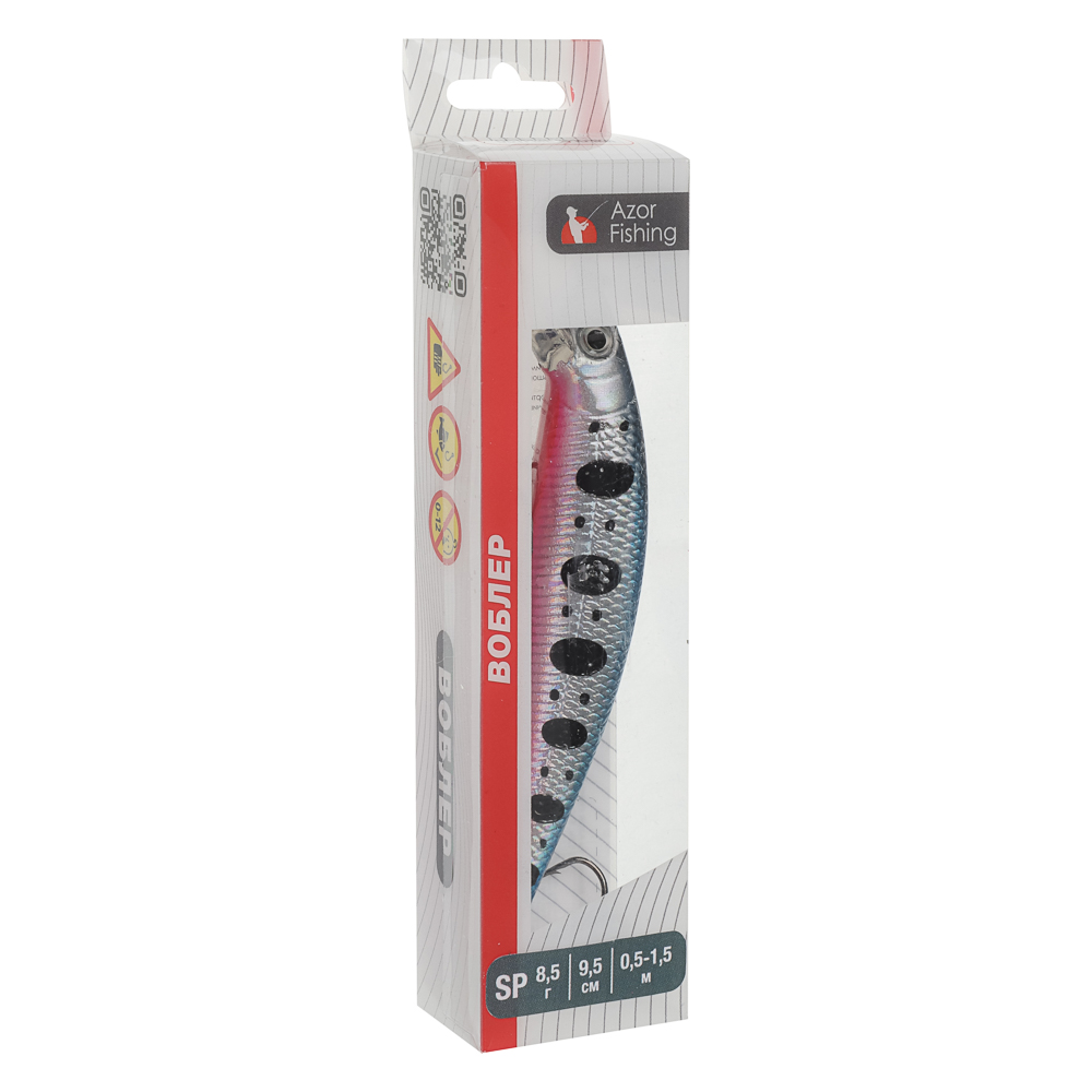 Воблер "Фэт Минноу" тм AZOR FISHING, SS, 8,5 гр, 95мм, 0,5-1,5м, 5 цветов, арт.№ 145-144
