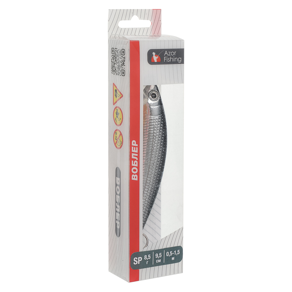 Воблер "Фэт Минноу" тм AZOR FISHING, SS, 8,5 гр, 95мм, 0,5-1,5м, 5 цветов, арт.№ 145-144