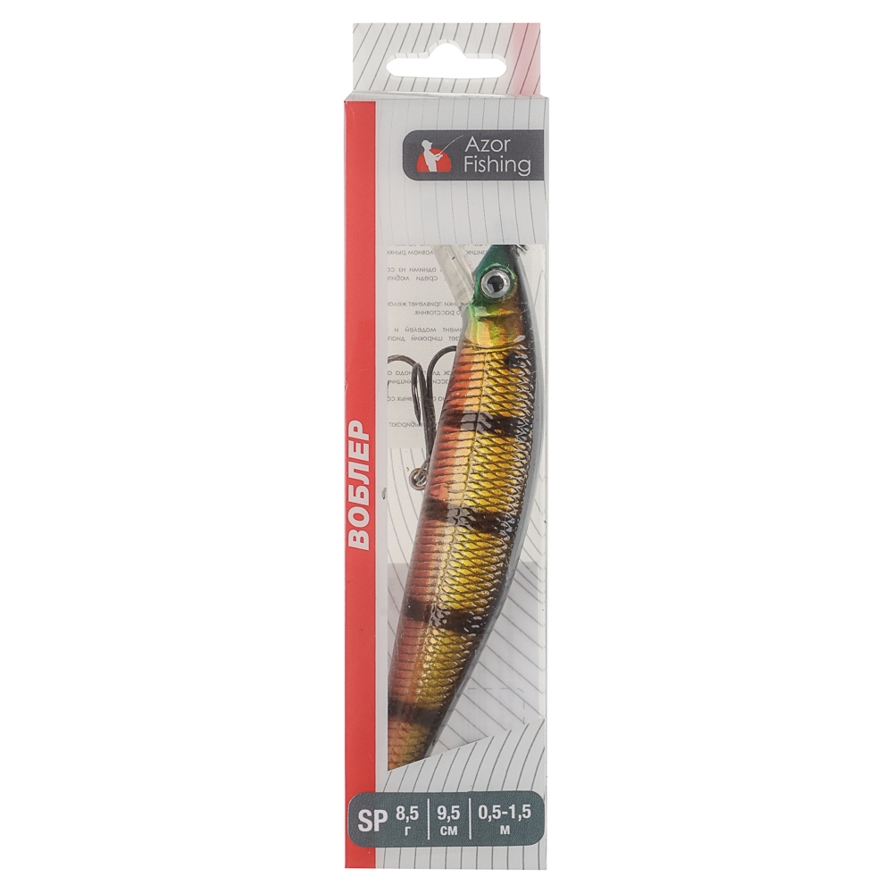 Воблер "Фэт Минноу" тм AZOR FISHING, SS, 8,5 гр, 95мм, 0,5-1,5м, 5 цветов, арт.№ 145-144