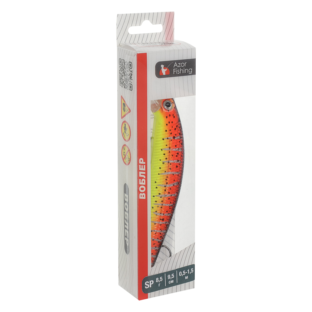 Воблер "Фэт Минноу" тм AZOR FISHING, SS, 8,5 гр, 95мм, 0,5-1,5м, 5 цветов, арт.№ 145-144