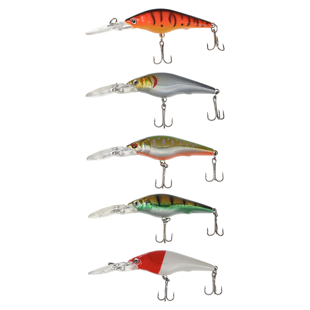Воблер "Минноу Классик" тм AZOR FISHING, F, 5,7гр, 87мм, 1,0-1,5 м, 5 цветов, арт.№ 145-143