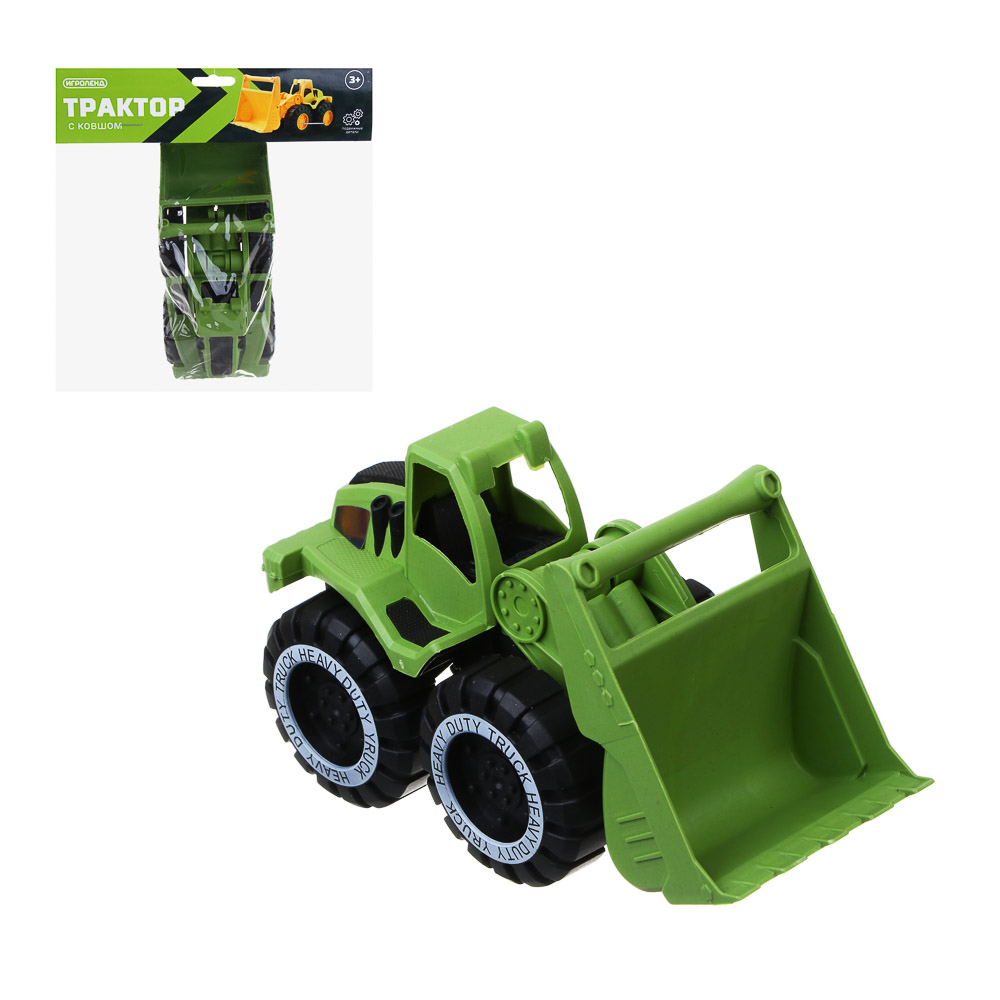 ИГРОЛЕНД Трактор с ковшом, подвижные детали, PP, 19х23,5х7 см, 4 дизайна, арт.№ 292-428