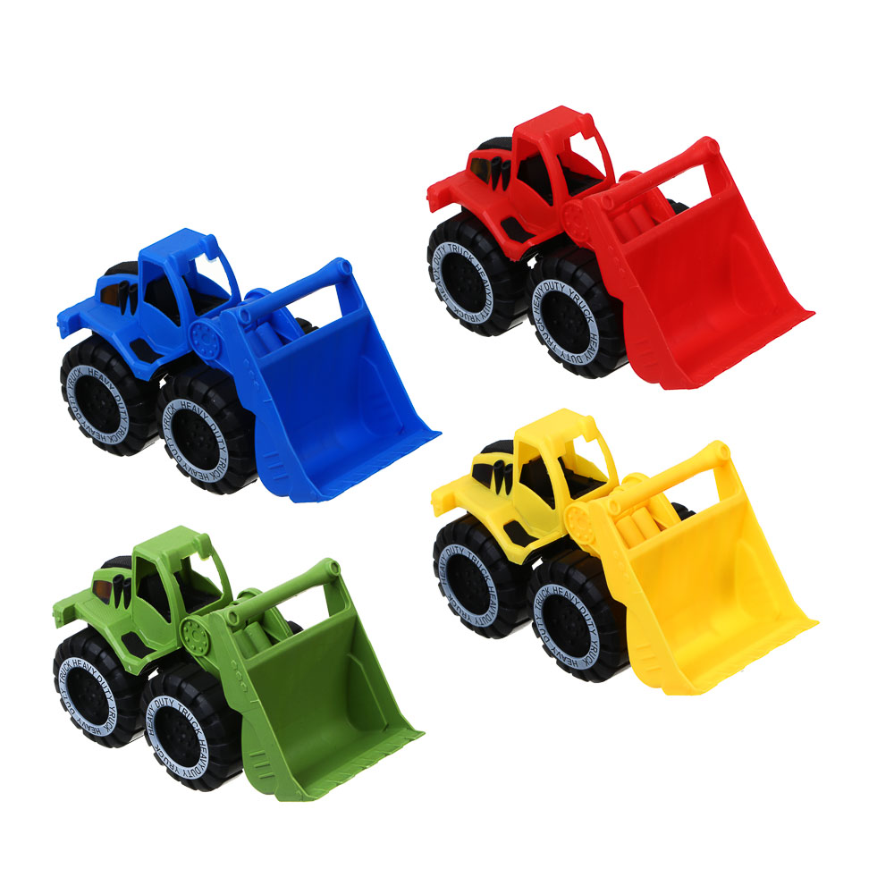 ИГРОЛЕНД Трактор с ковшом, подвижные детали, PP, 19х23,5х7 см, 4 дизайна, арт.№ 292-428