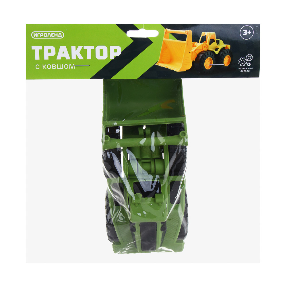 ИГРОЛЕНД Трактор с ковшом, подвижные детали, PP, 19х23,5х7 см, 4 дизайна, арт.№ 292-428