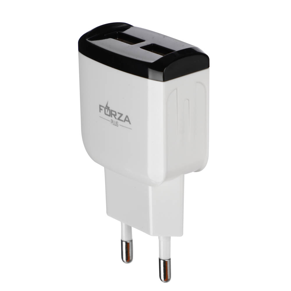 Сетевое зарядное устройство FORZA Палитра, 2xUSB, 2А, 5В, 5 цветов, арт.№ 916-217