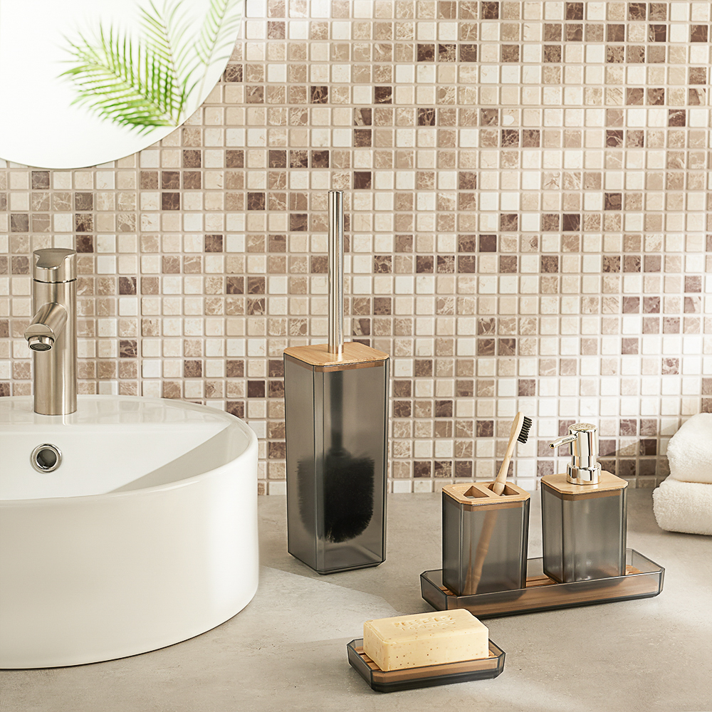 VETTA Стакан для зубных щеток и пасты "Токио", полистирол, бамбук, арт.№ 463-304