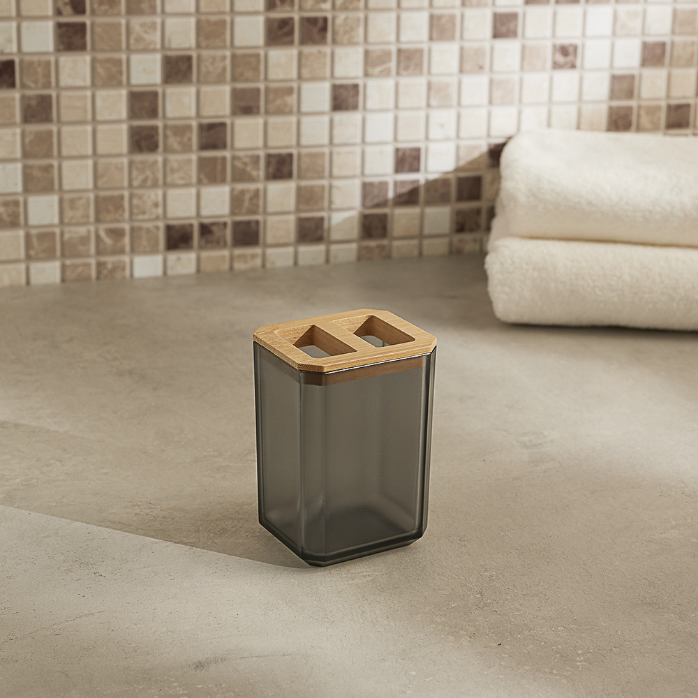 VETTA Стакан для зубных щеток и пасты "Токио", полистирол, бамбук, арт.№ 463-304