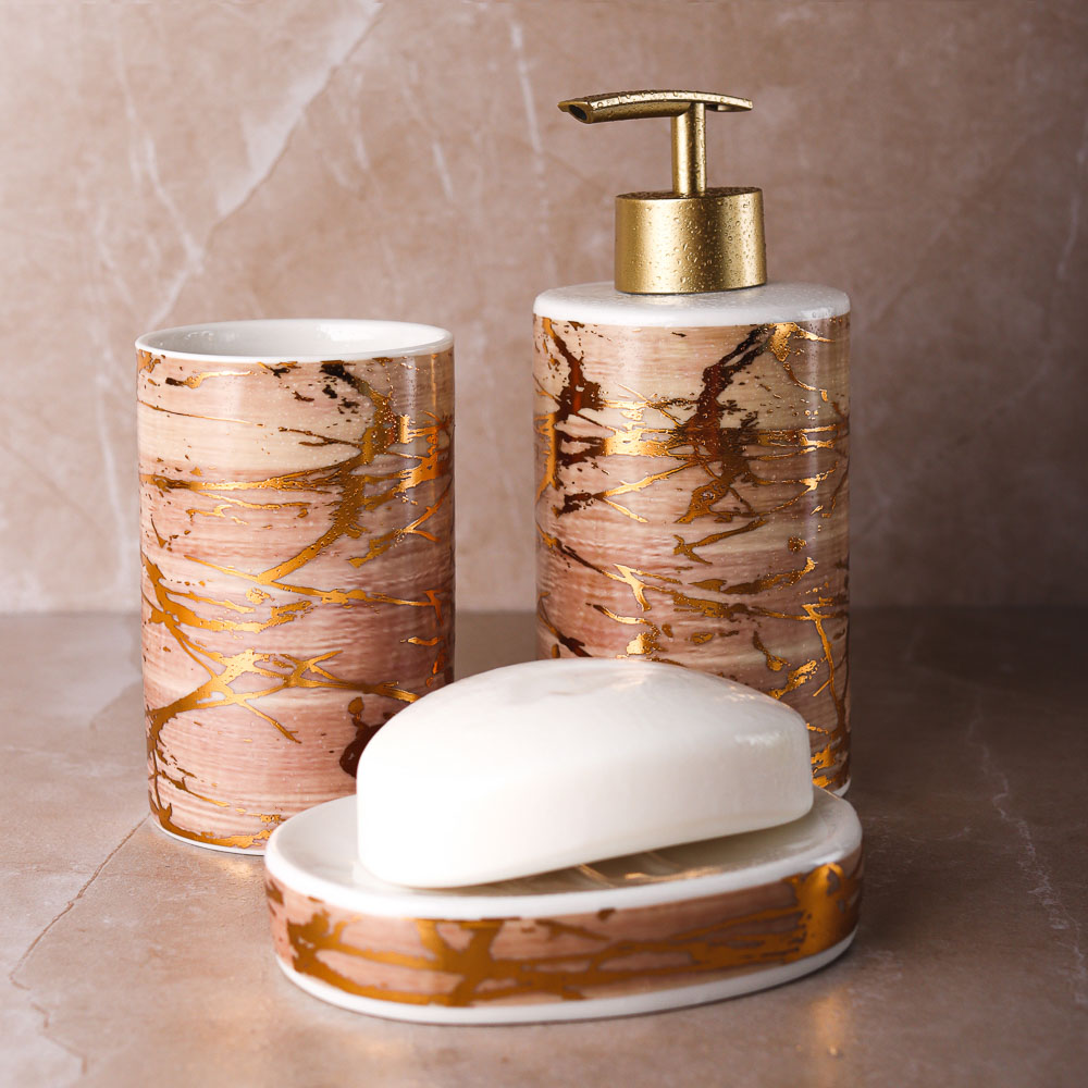 VETTA Дозатор для жидкого мыла "Золотая лира", керамика, 2 диз., арт.№ 463-927