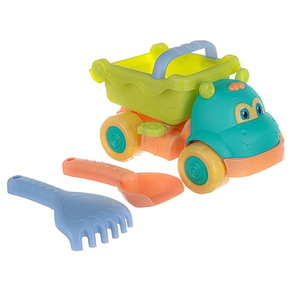Набор для игр в песке "Самосвал", ИГРОЛЕНД, 3 предмета, пластик, для детей 3+, арт.№ 430-141