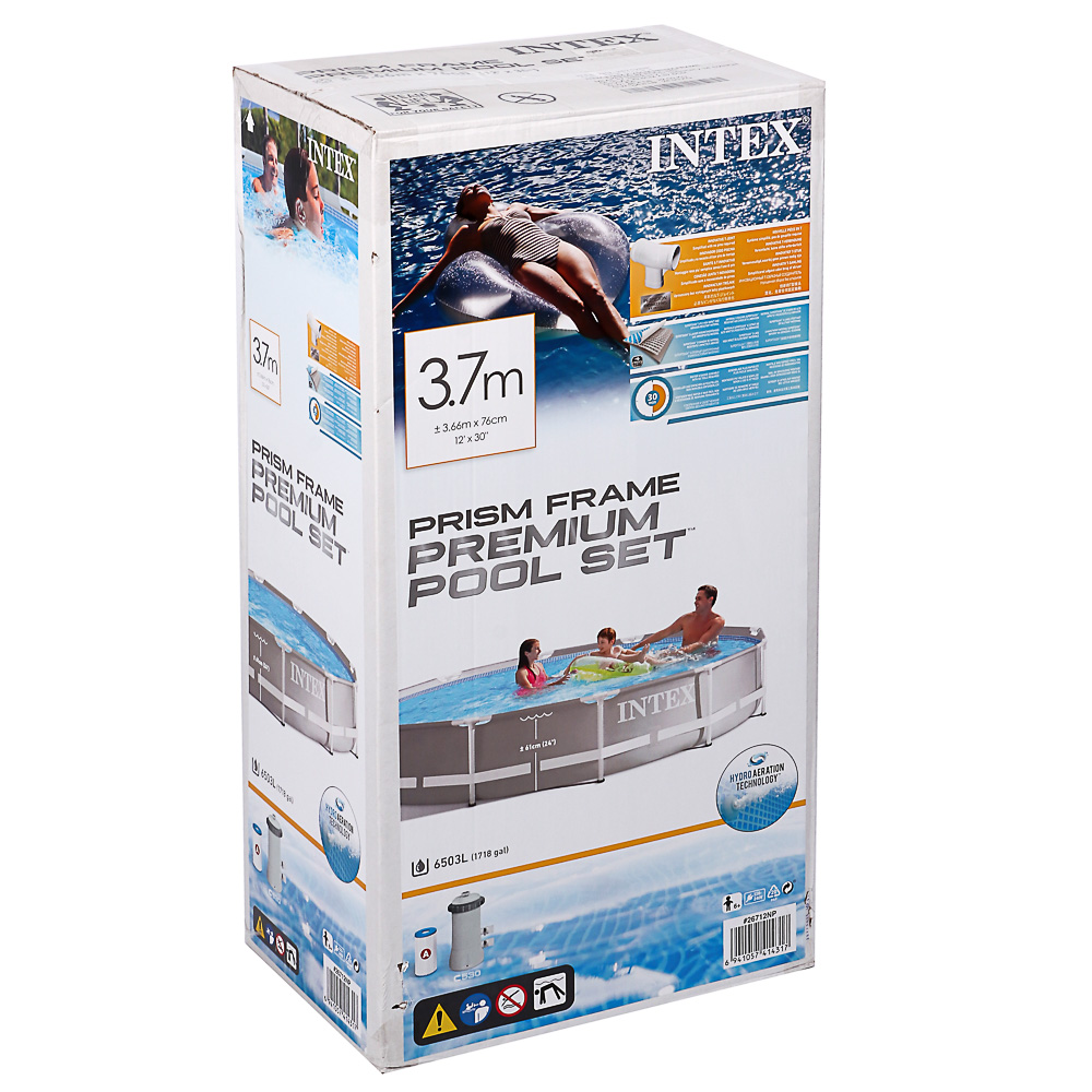 INTEX Бассейн каркасный призматический (фильтр-насос), 3,66м x 76см, 26712NP, арт.№ 049-015