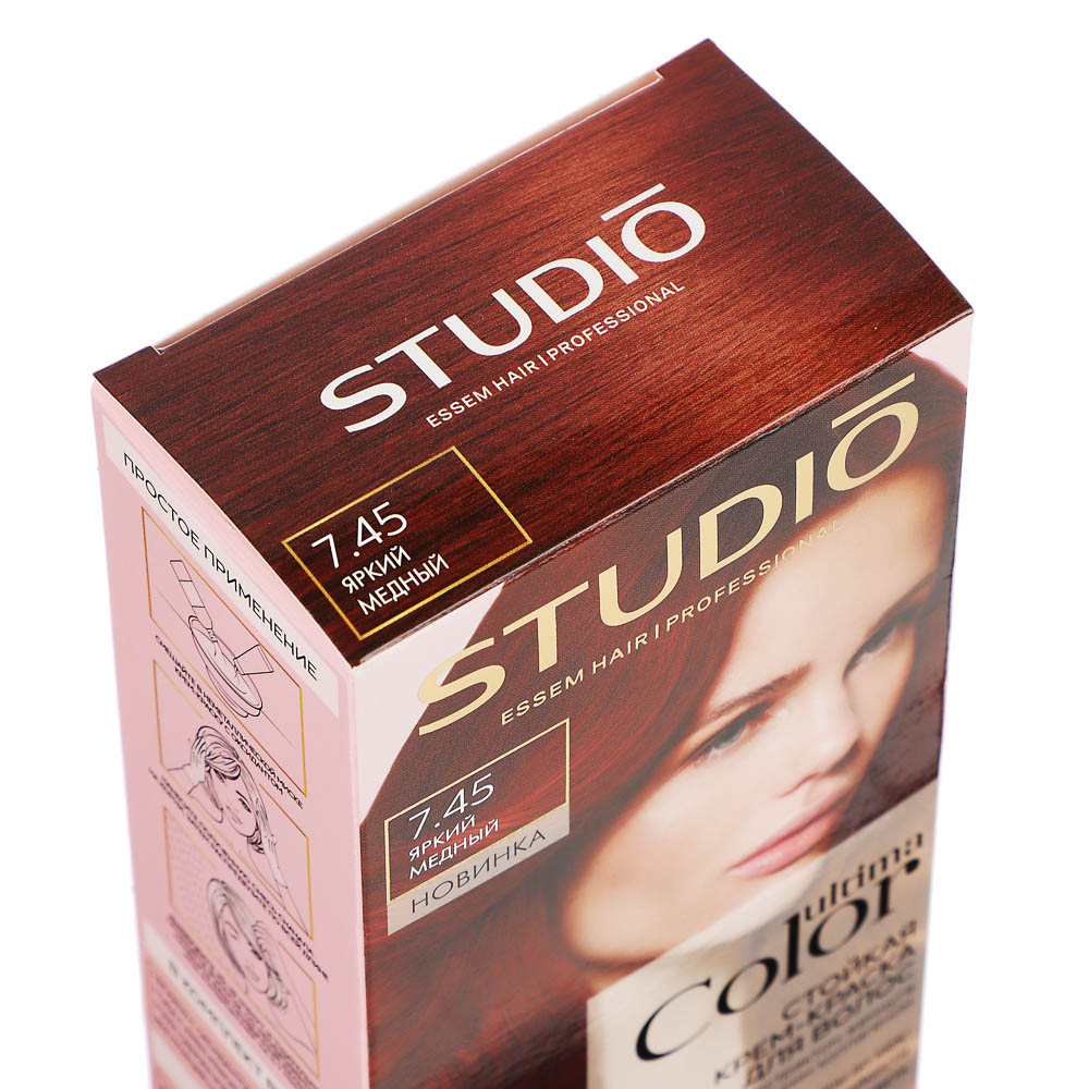 Краска для волос STUDIO Ultima Color 7.45 Яркий медный,100мл, арт.№ 972-059