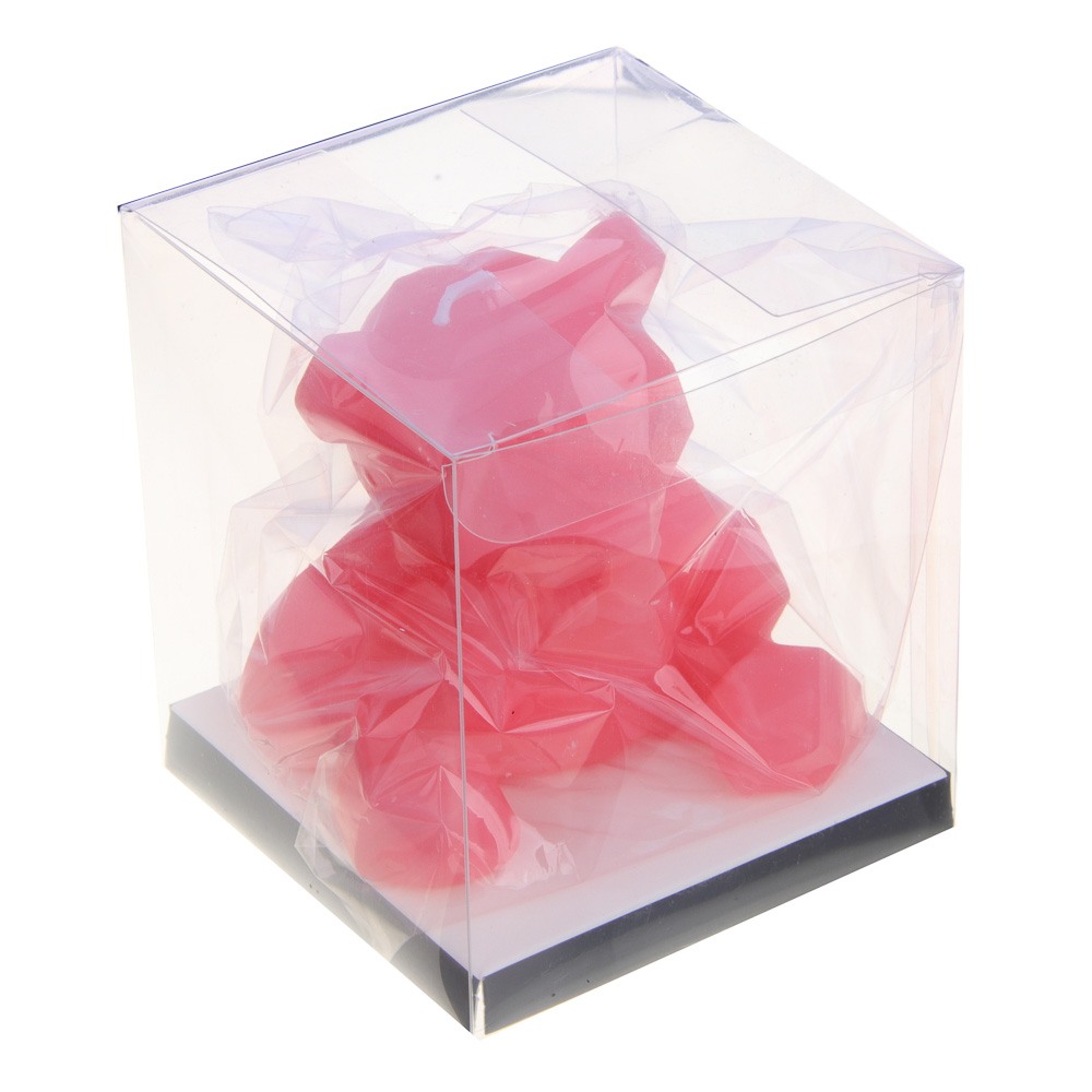 LADECOR Свеча формовая, ароматическая, в виде мишки, аромат - фрезия, парафин, 9 см, розовый, арт.№ 508-872