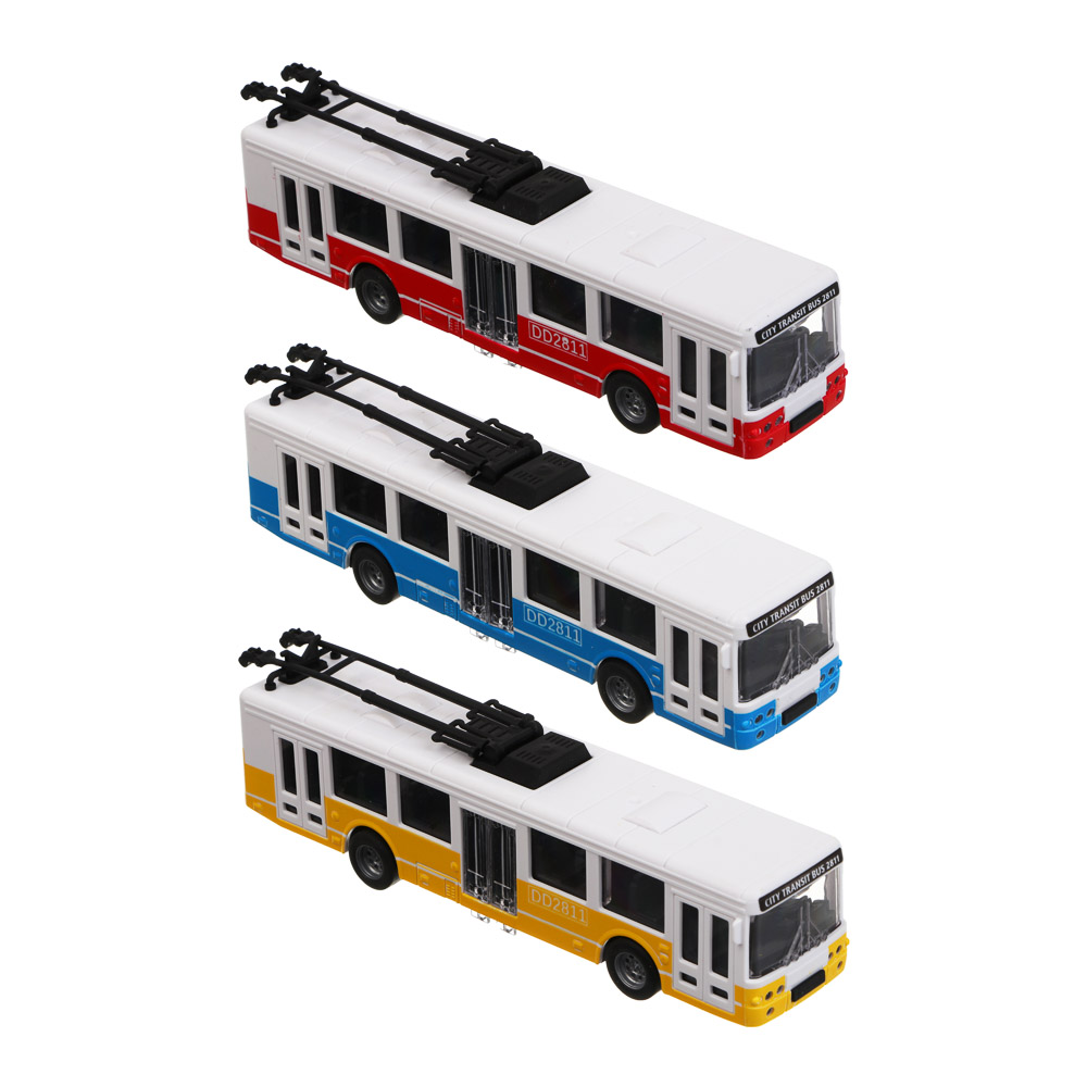 ИГРОЛЕНД Городской транспорт инерционный, РР, 3,5х4х16 см, 2 дизайна, арт.№ 292-487