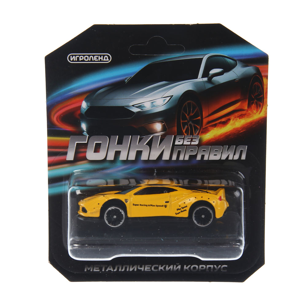 ИГРОЛЕНД Машинка "Гонки без правил", металл, 10,9х13х3 см, 26 диз, арт.№ 292-488