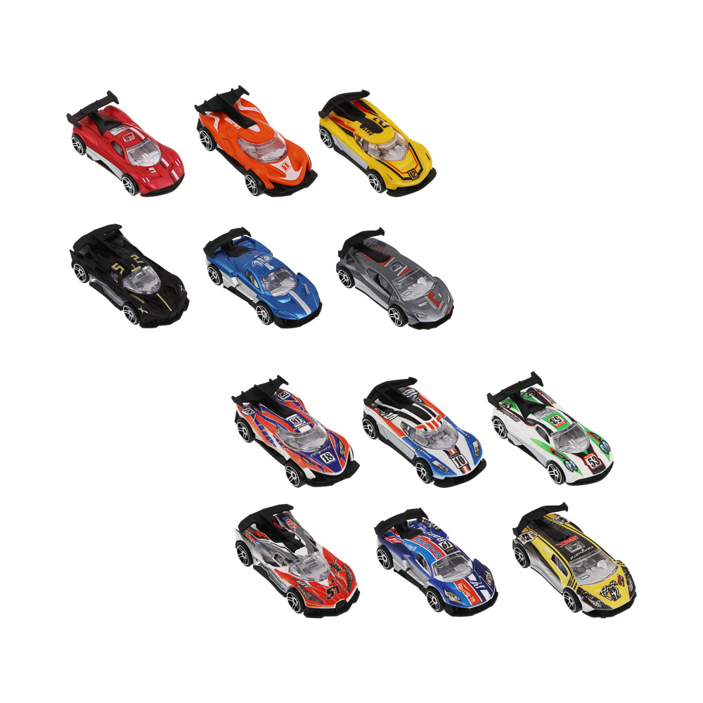 ИГРОЛЕНД Набор машинок, 6 шт, "Автоспорт", PP, 33,1х12,1х3,3 см, 2 дизайна, арт.№ 292-489