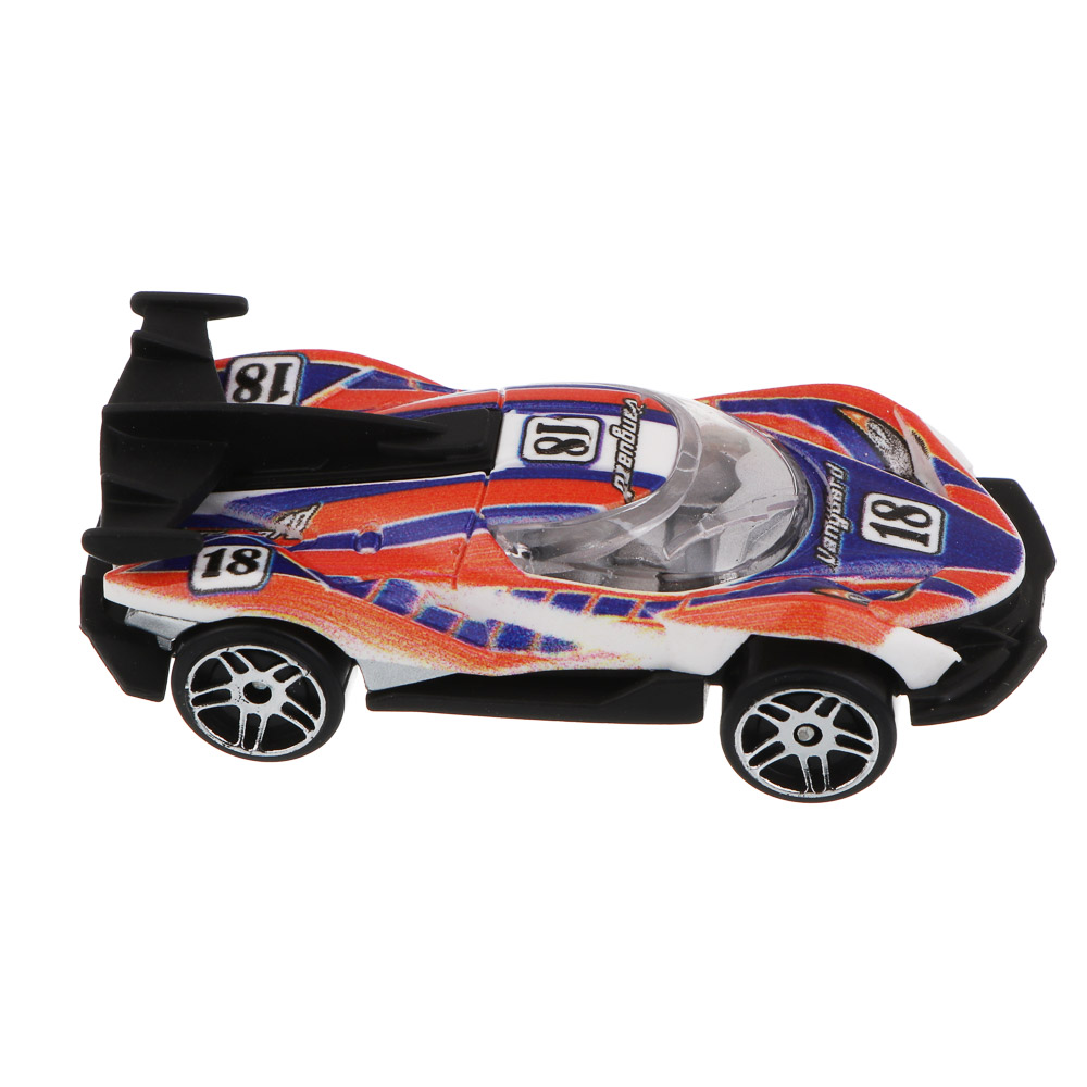 ИГРОЛЕНД Набор машинок, 6 шт, "Автоспорт", PP, 33,1х12,1х3,3 см, 2 дизайна, арт.№ 292-489