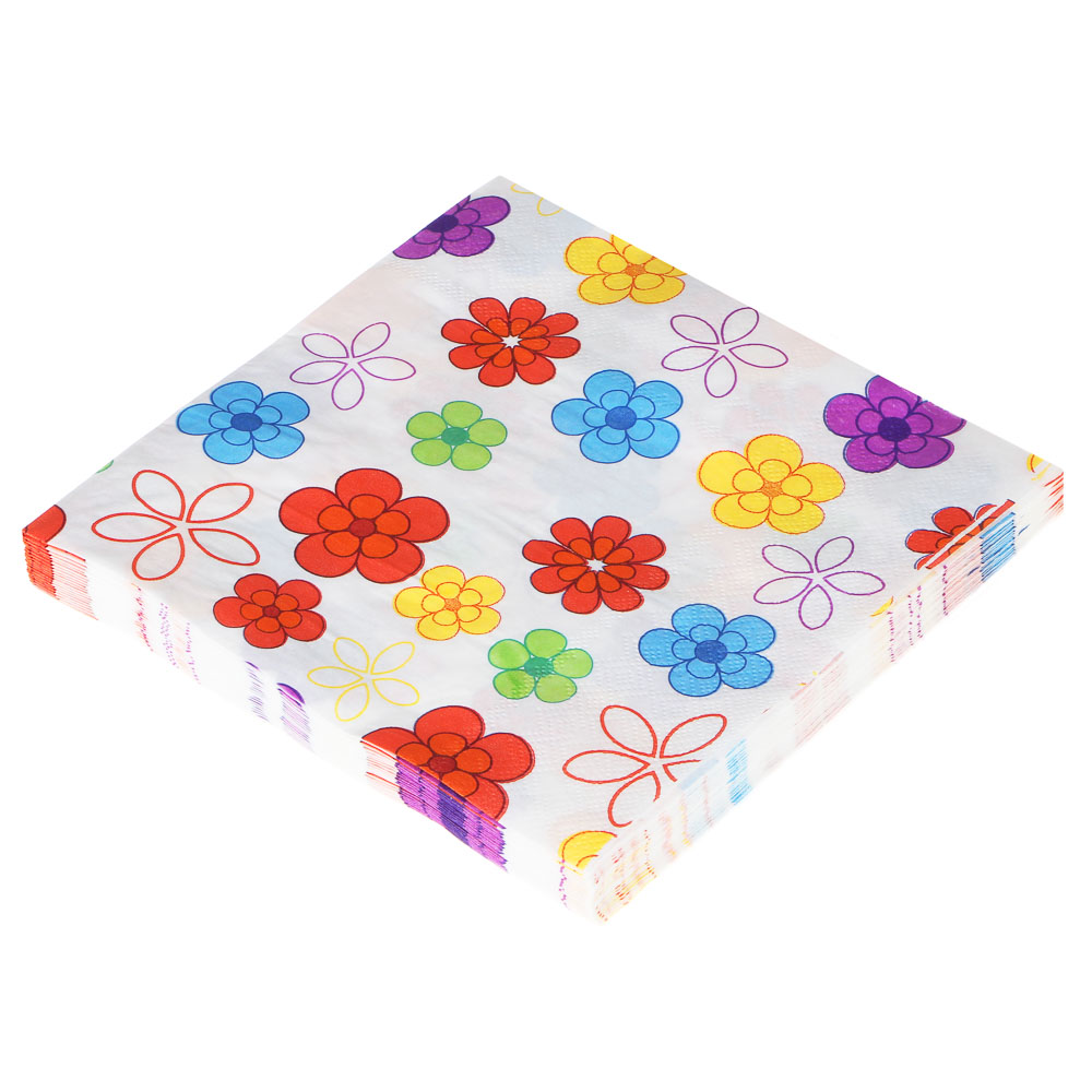 Салфетки бумажные 20шт, двухслойные, 33x33см "Орнамент", 3 дизайна, Дизайны ГЦ, арт.№ 437-253