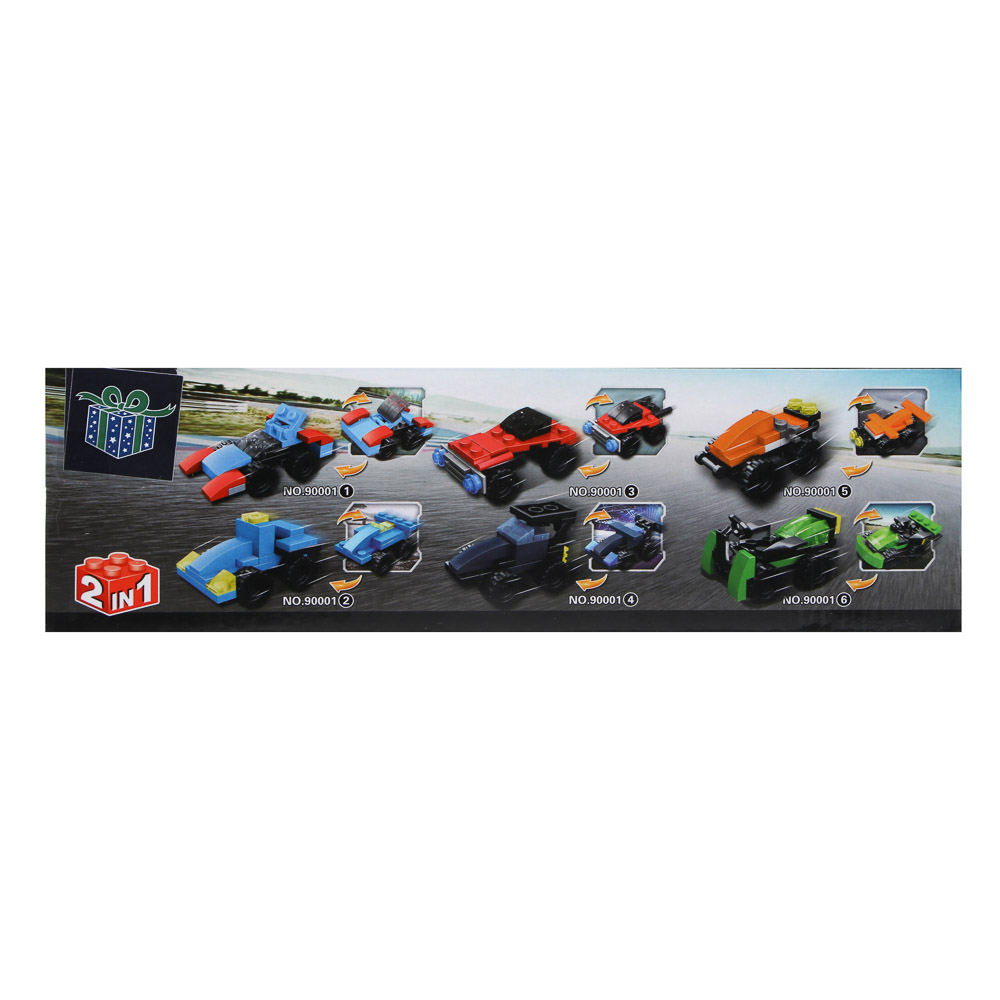 ИГРОЛЕНД Конструктор "Гонки", 13х4х7,5 см, ABS, 6 видов, арт.№ 265-667
