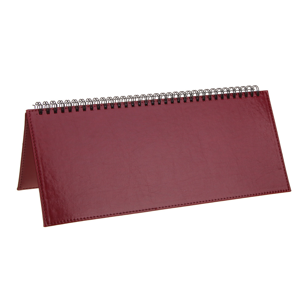 Планинг настольный на 2024 "ПРЕСТИЖ", 31x14,5см, 128 стр., тв.обложка, иск.кожа, спираль, красный, арт.№ 572-148