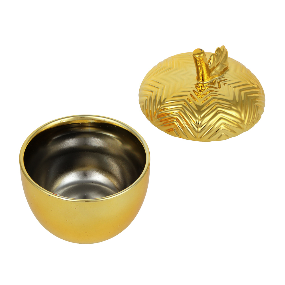 Подставка для мелочей декоративная, 11х13 см, керамика, цвет золотой, арт.№ 504-829