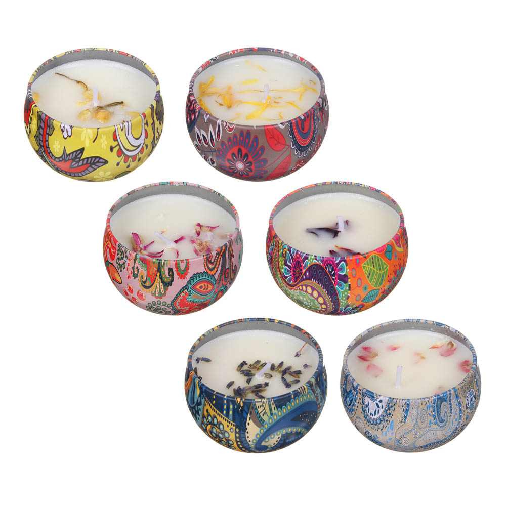 LADECOR Свеча ароматическая с декором, парафин, 6 видов, арт.3, арт.№ 508-649