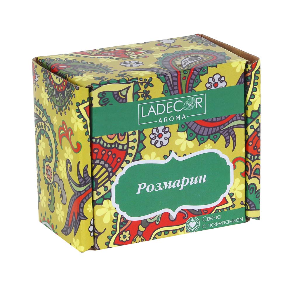 LADECOR Свеча ароматическая с декором, парафин, 6 видов, арт.3, арт.№ 508-649