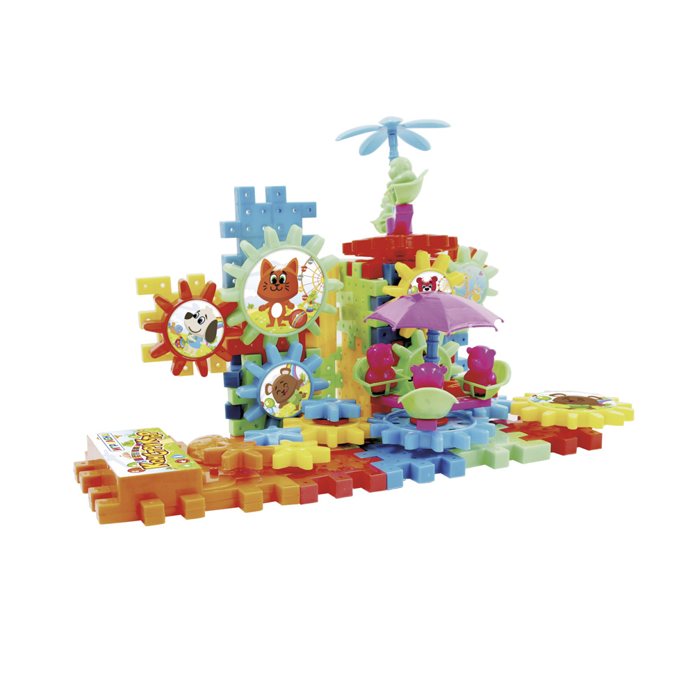 ИГРОЛЕНД Конструктор на батарейках с шестерёнками, ABS,PP, 84 дет., 2хАА, 30х20х5,5см, арт.№ 272-630