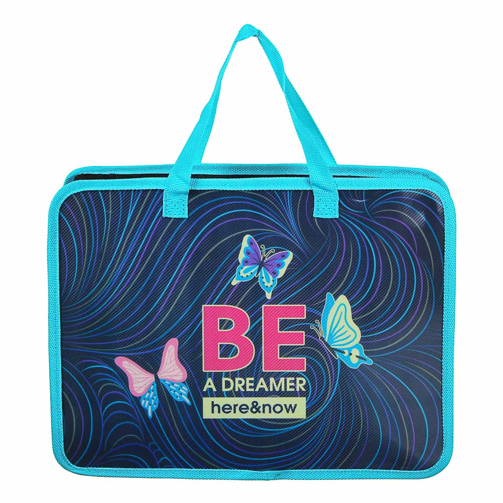 Вандер Флайт Папка для тетрадей 33,5x26см, для A4, расширение 8 см, молния сверху, ручки, пластик, арт.№ 236-074