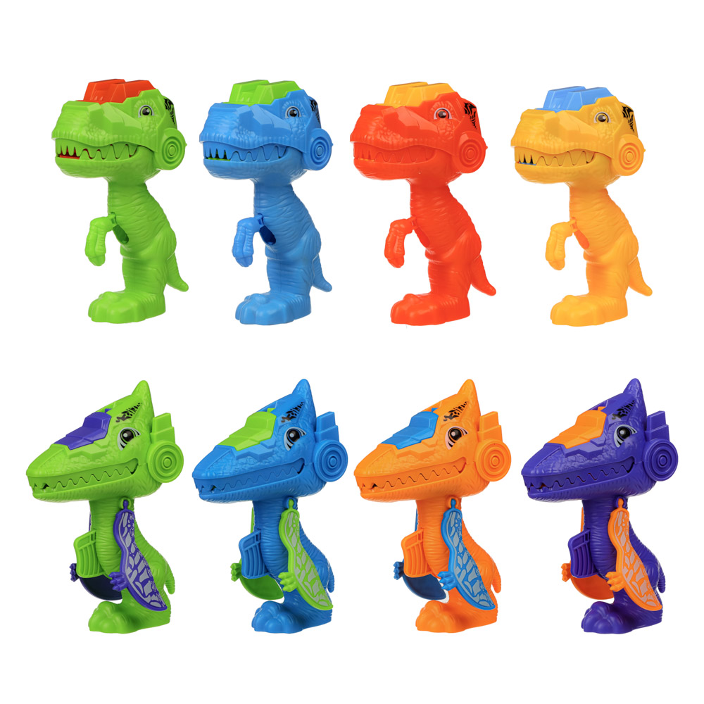 BY Пистолет Дино, стреляет дисками, ABS, 13,8х6,5х19см, 8 дизайнов, арт.№ 274-204