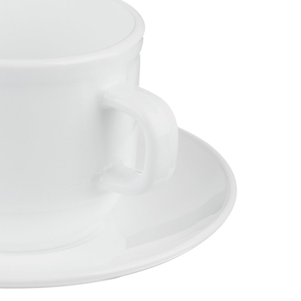 MILLIMI Бьянко Чайная пара (чашка 250мл., блюдце 15 см) опаловое стекло, KFB250T/D60T, арт.№ 818-039