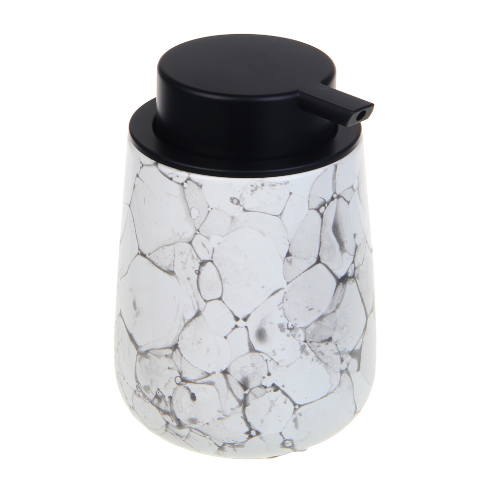 VETTA Дозатор для жидкого мыла, 320 мл, 13x9x9 см, керамика, "Космос", мрамор белый, арт.№ 463-486