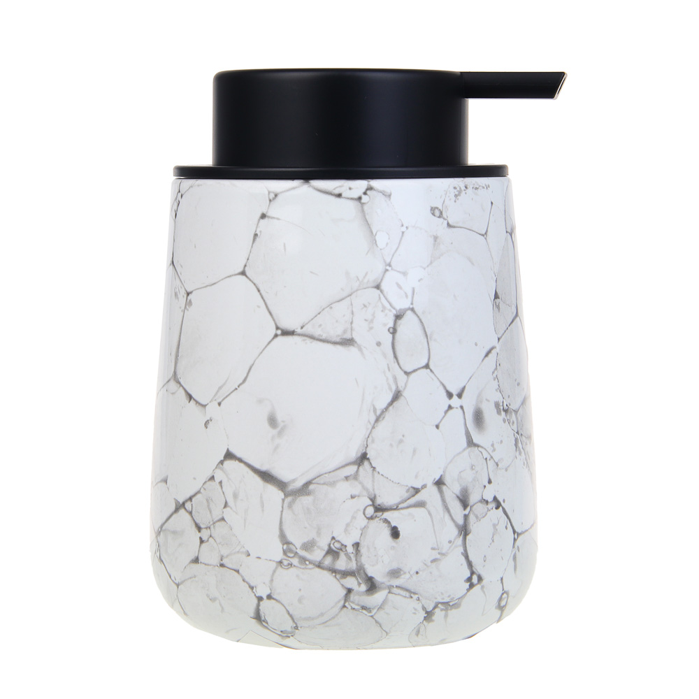 VETTA Дозатор для жидкого мыла, 320 мл, 13x9x9 см, керамика, "Космос", мрамор белый, арт.№ 463-486