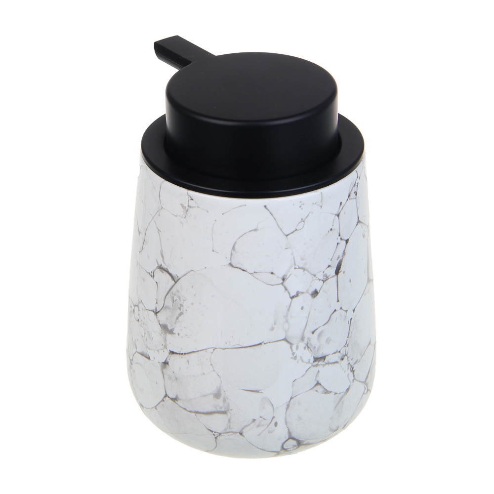 VETTA Дозатор для жидкого мыла, 320 мл, 13x9x9 см, керамика, "Космос", мрамор белый, арт.№ 463-486