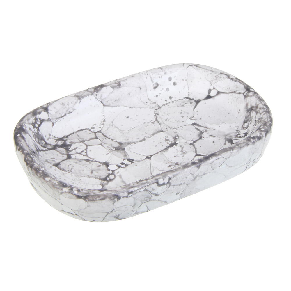 VETTA Мыльница, 13,5x9x2,5 см, керамика, "Космос", мрамор белый, арт.№ 463-488