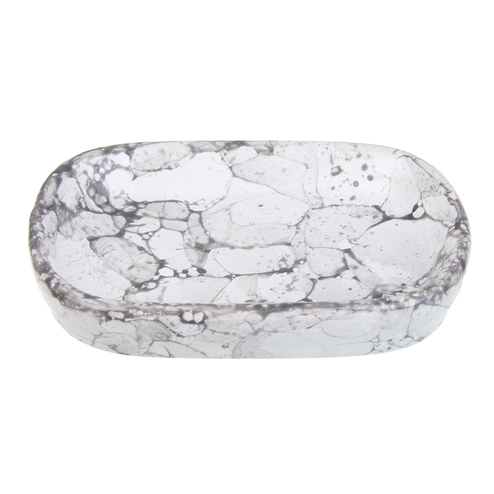 VETTA Мыльница, 13,5x9x2,5 см, керамика, "Космос", мрамор белый, арт.№ 463-488
