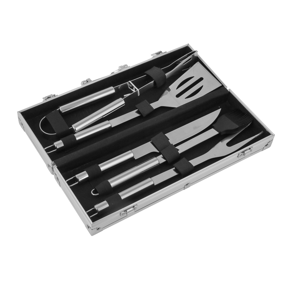 GRILLBOOM Набор для гриля 5 в 1, нерж. сталь 420/410, в алюминиевом кейсе, арт.№ 101-015