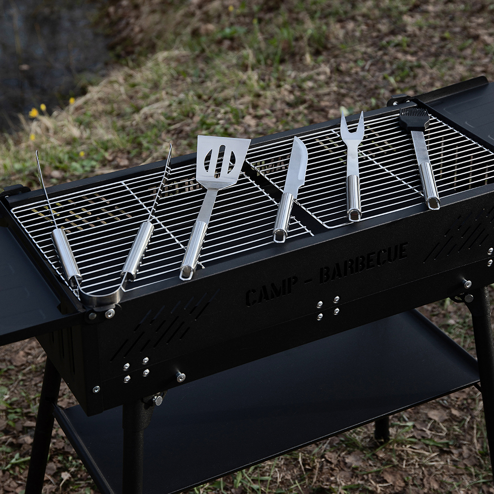 GRILLBOOM Набор для гриля 5 в 1, нерж. сталь 420/410, в алюминиевом кейсе, арт.№ 101-015