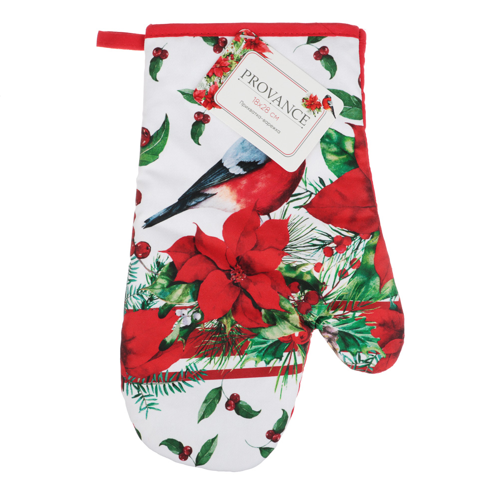 PROVANCE Винтер Прихватка-варежка, 100% хлопок, 18х28см, красный, арт.№ 492-169