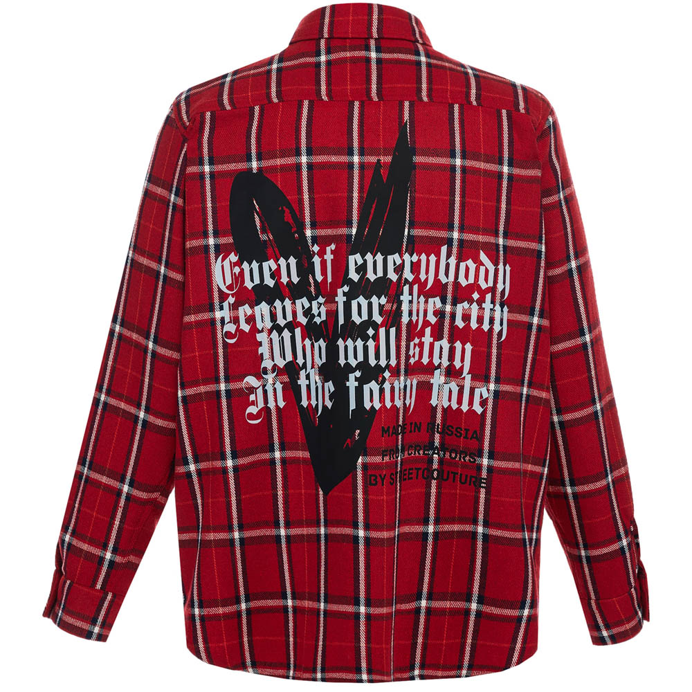 Рубашка клетчатая "BY STREET COUTURE", женская, красный, разм. one size, арт.№ 080-073