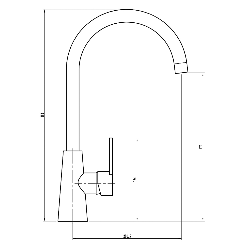 СоюзКран Смеситель для кухни, поворотный излив 25см, керам. картридж 40мм, хром, SK01-R118, арт.№ 566-385
