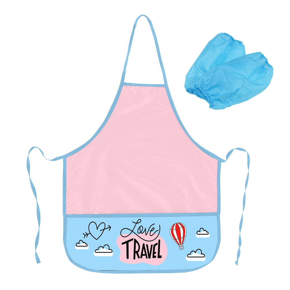 ТРЕВЕЛ Фартук для труда на завязках, 45х54см, улучшенный полиэстер, 2 кармана, с нарукавниками, арт.№ 233-110