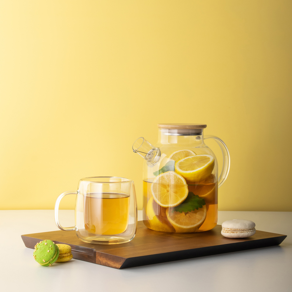 Чайник заварочный тм VETTA Эко, стекло,  бамбуковая крышка,    1800мл, арт.№ 850-985