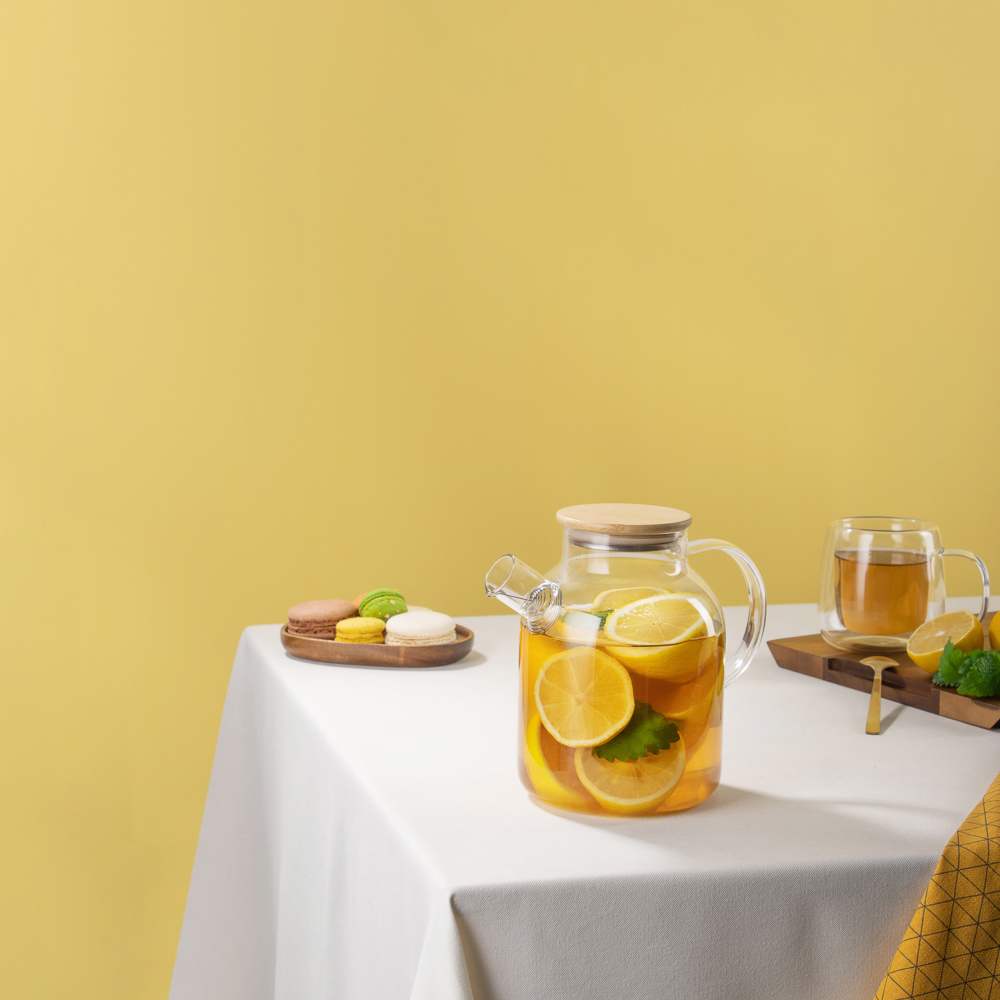 Чайник заварочный тм VETTA Эко, стекло,  бамбуковая крышка,    1800мл, арт.№ 850-985