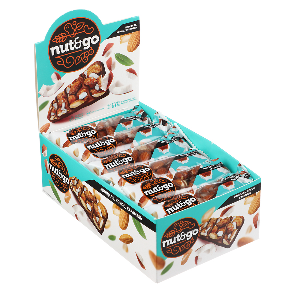 Батончик NUT and GO миндальный с кокосом, 34г, арт.№ 347-201