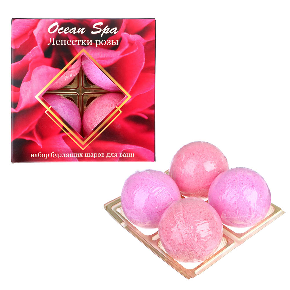 Набор бурлящих шаров для ванн Ocean Spa Лавандовый шепот/Лепестки роз, 4x40г, арт.№ 953-040