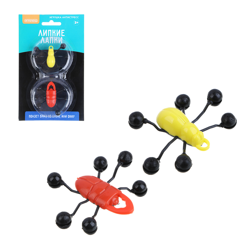ИГРОЛЕНД Игрушка антистресс «Липкие лапки», 2шт., TPR, PP, 12,4x20,3см, 6 видов, арт.№ 297-002
