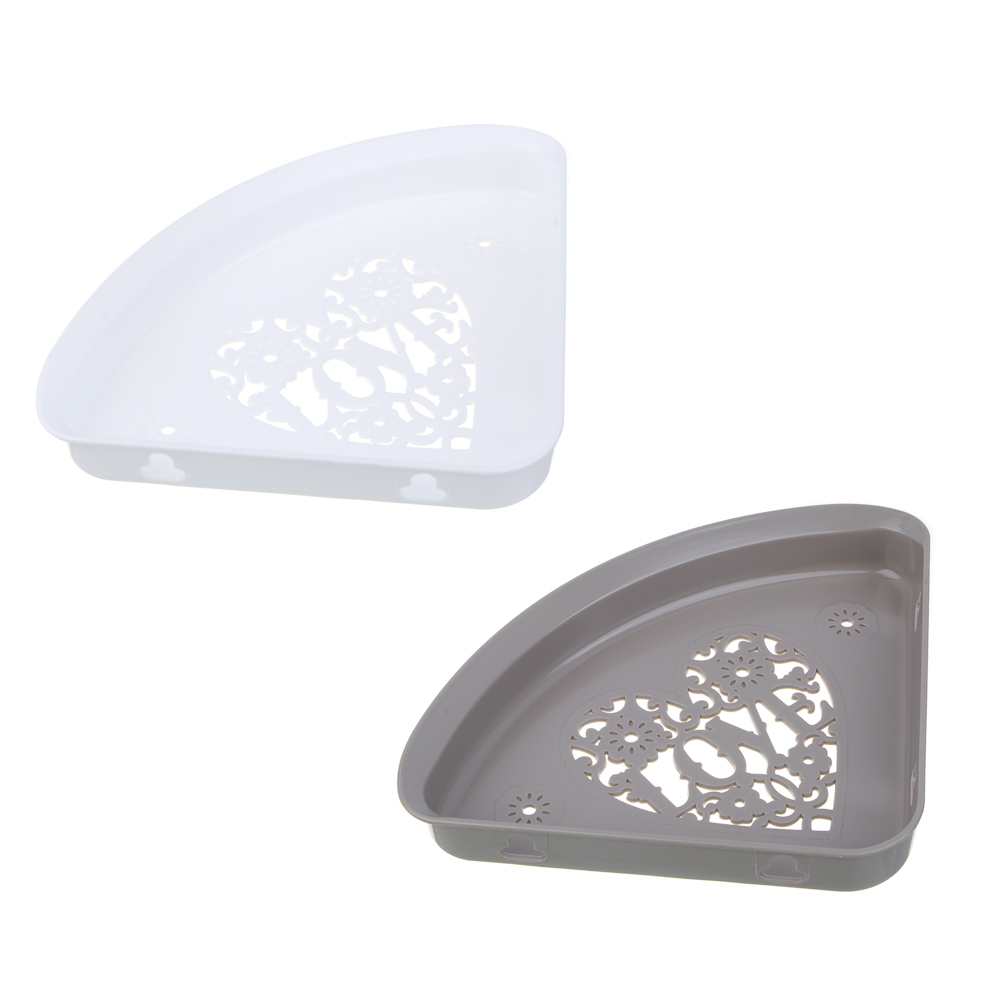 VETTA Love Полочка для ванной комнаты, пластик, 25,5х18,5х3см, 2 цвета, арт.№ 463-915