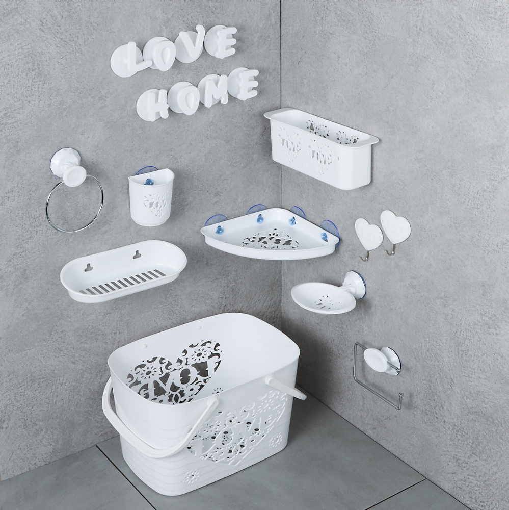 VETTA Love Полочка для ванной комнаты, пластик, 25,5х18,5х3см, 2 цвета, арт.№ 463-915